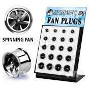 1dd7r display w surgical steel double flared steel flesh tunnel ear lobe piercing