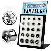 1dmd7 display w surgical steel double flared steel flesh tunnel ear lobe piercing