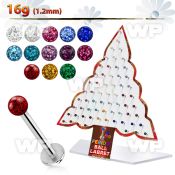 1fj73e display w surgical steel labret stud 1 2mm 3mm multi cry lower lip piercing