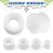 1i3i genuine ivory stone double flare stone flesh tunnel plug ear lobe piercing