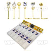 1ijek large display tray 288 pcs of genuine 14kt gold nose nose piercing