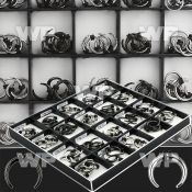 1j4cz0 box w of assorted surgical steel ion plated surgical ear lobe piercing