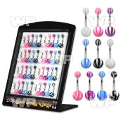 1j4u7e display w of steel belly bananas 1 6mm 5mm 8mm acrylic belly piercing