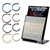 1j6bru9y display w ion plated 316l steel fake nose clips 1mm diam nose piercing