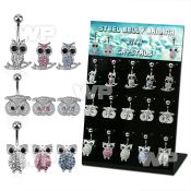 1j8f94 display w 316l steel belly bananas 1 6mm lower crystal belly piercing