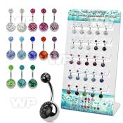 1j8fee display w steel belly ring lower 10mm half steel ball fer belly piercing