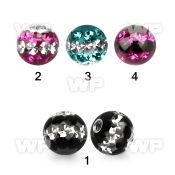 1jdas 5mm ball ferido glued multi crystalstriple line design belly piercing