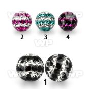 1jdat 8mm ball ferido glued multi crystalstriple line design belly piercing