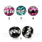 1jday 6mm ball ferido glued multi crystalstriple line design belly piercing