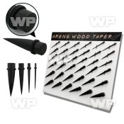 1jfm9 display w black areng wood tapers silicon o ring size 8g ear lobe piercing