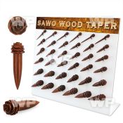 1jfmkk sawo wood straight ear stretchers rose shaped 36pcs