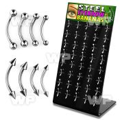 1jwne display w of 316l steel micro banana w 2 2 5 3mm ballso eyebrow piercing