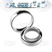 1mifb xl big gaue sized surgical steel double flared flesh tunn ear lobe piercing