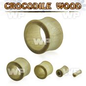 1mon crocodile wood double flared flesh tunnel plug ear lobe piercing