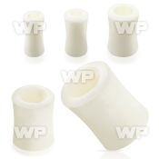 1mox white bone double flared flesh tunnel plug ear lobe piercing