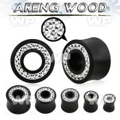 1omjda black areng wood double flare flesh tunnel clear ferido ear lobe piercing