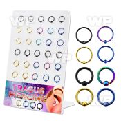 1raiy board of 30 ion plated 316l steel captive bead ring s eyebrow piercing