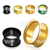 1rmi ion plated surgical steel double flared flesh tunnel ear lobe piercing
