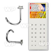1u33x6 box w surgical steel nose screw spirals 0 8mm mixed shap nose piercing