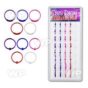 1u3j0e box w mixed color plated silver nose rings out ball nose piercing
