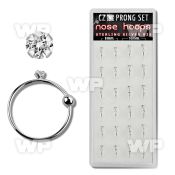 1u3jsp box w silver 925 nose rings closure ball 1 5 mm prong nose piercing
