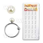 1u3maz box w silver 925 nose rings closure ball 3mm faux pearl nose piercing