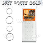 1u3me box w of white plated silver 925 nose rings 15 pcs ball nose piercing