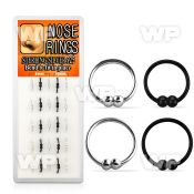 1u3my box w of silver 925 nose rings 15 pcs plain silver 10 nose piercing