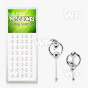 1u4a6k box w silver nose bone moon shape slave hoop crystal nose piercing