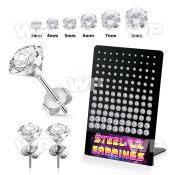 1w3gai steel ear studs claw set 3mm to 8mm cz 60