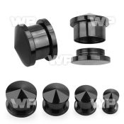 1xrm black ion plated surgical steel internal threading hollow ear lobe piercing