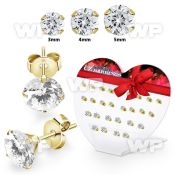 1xw3rgae gold pvd plated finish steel earstuds 3mm to 5mm 13