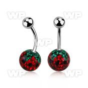 316l steel belly banana w 10mm strawberry ferido ball