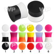 381m bi tone silicon double flare plug enjoy having insingle ear lobe piercing