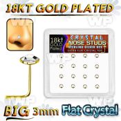 3d4aiey6 box w of silver 925 l shaped nose studs 18k gold plated nose piercing