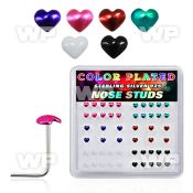 3fmxa box w silver 925 l shaped nose studs 2 5mm color plated nose piercing