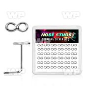 3fqduzy box of silver l shaped nose studs plain silver infinity nose piercing
