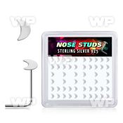 3fqj5 925 silver l shaped nose pins flat moon shape top 52