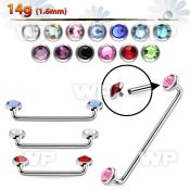 3h18cds steel surface barbell 1 6mm 90 degree angle 5mm press surface piercing