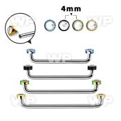 3h18rcd0 steel surface barbell 1 6mm 90 degree angle 4mm ion plat surface piercing