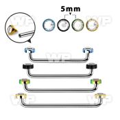 3h18rcds steel surface barbell 1 6mm 90 degree angle 5mm ion plat surface piercing