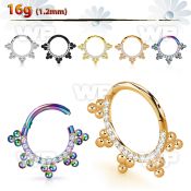 3i3xel steel hinged segment clicker bohemian cz stones