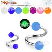 3m4ib surgical steel spiral 1 6mm 4mm acrylic glow in the dark eyebrow piercing