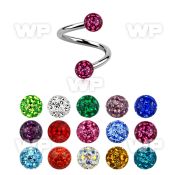 3mda0 surgical steel spiral 1 6mm 4mm ball ferido glue crystal helix piercing