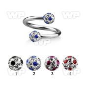 3mdas7 surgical steel spiral 1 6mm 5mm ferido glued multi cryst eyebrow piercing