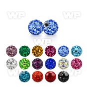 3mm multi crystal ball w resin cover & 20g threading