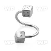 3mw3180 surgical steel eyebrow spiral 1 2mm 4mm dices eyebrow piercing