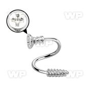 3mw36o surgical steel spiral 16g 1 2m cross screw top screw eyebrow piercing