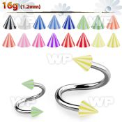 3mw46u surgical steel eyebrow spiral 1 2mm 3mm acrylic beach eyebrow piercing