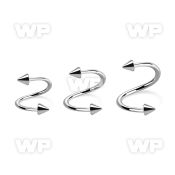 3mw6u surgical steel eyebrow spiral 1 2mm 3mm cones eyebrow piercing